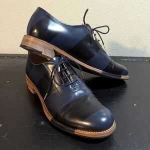 The Office of Angela Scott Mr Smith Shoes, Navy & Black stripes, Women's 40/10